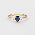 Minimalist Pear Cut Royal Sapphire Ring