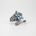 Adjustable Silver Turquoise Dragonfly Ring