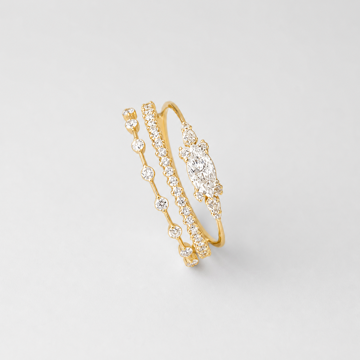 Mila Golden Rings Set