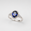 Midnight Majesty Sapphire Oval Ring