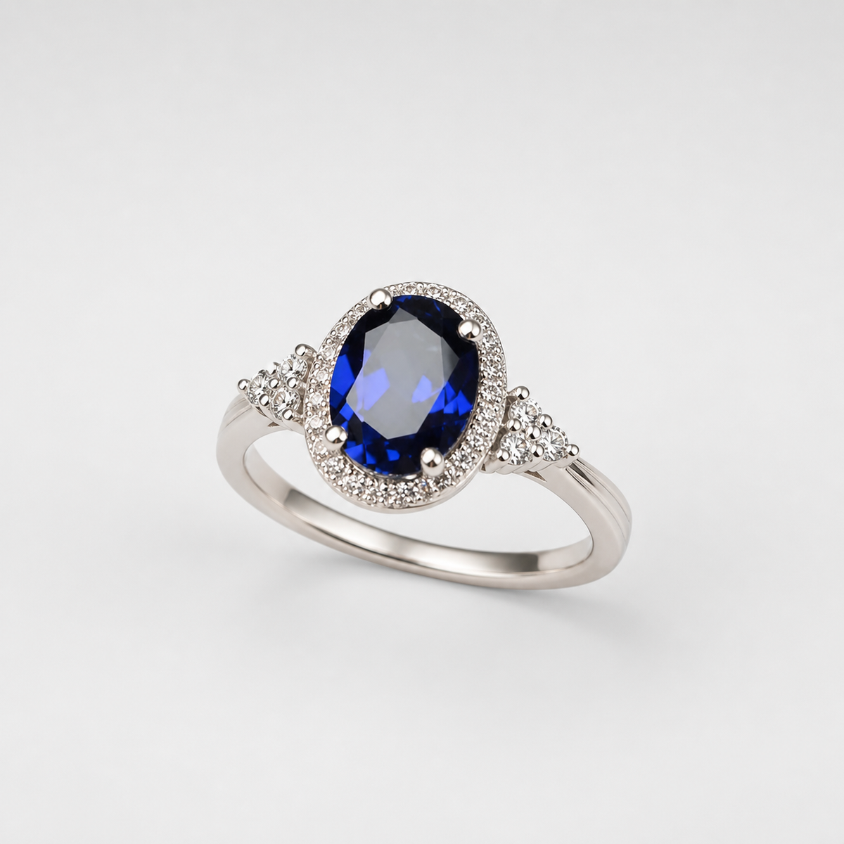 Midnight Majesty Sapphire Oval Ring