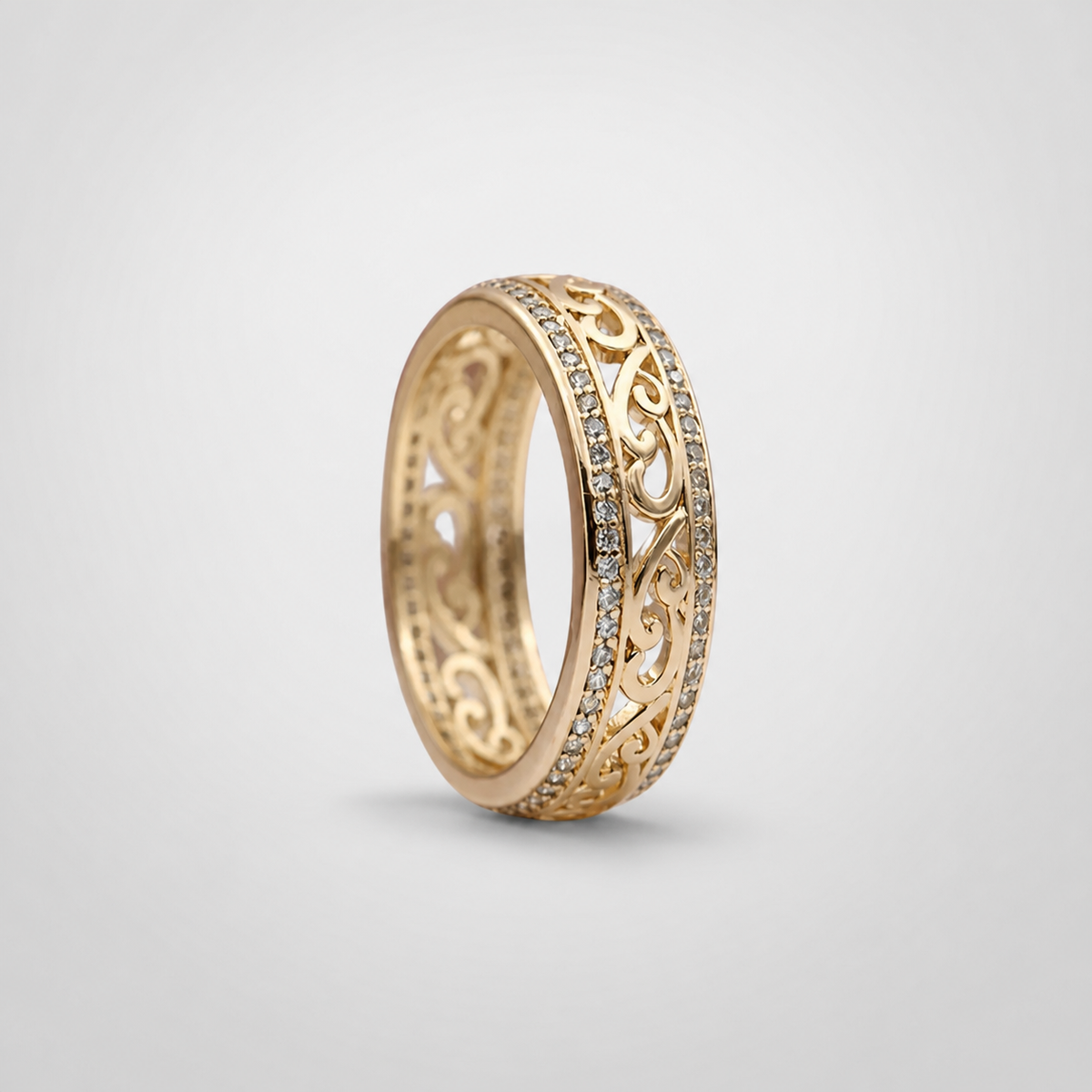 Shiny Hollow Gold Ring