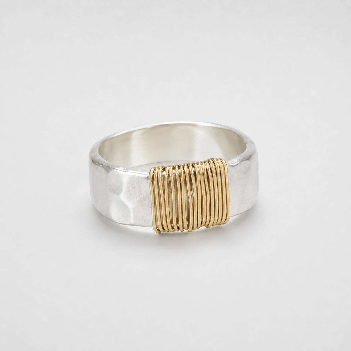 Vintage Golden Threads Silver Ring