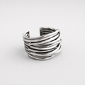 Silver Adjustable Threads Ring