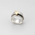 Vintage Silver Golden Heart Ring
