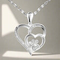 Silver Paw Heart Zirconia Necklace