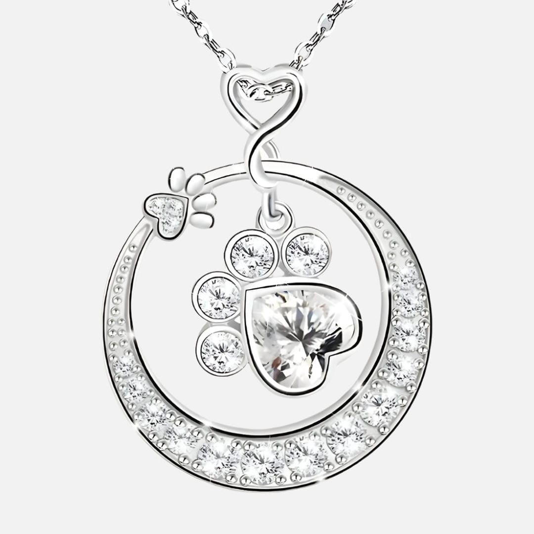 Paw Print Cubic Zirconia Necklace