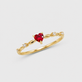 Petite Heart Ruby Ring