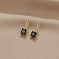 Crystal Black Stone Drop Earrings