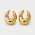Polished Gold Oval Hoops