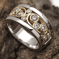 Vintage Gold and Silver Ivy Zirconia Ring