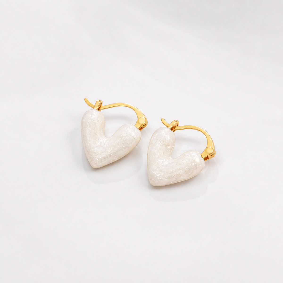 Pure White Heart Earrings