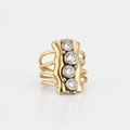 Refined Gold Multi Band Crystal Ring