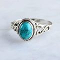 Timeless Silver Oval Turquoise Ring