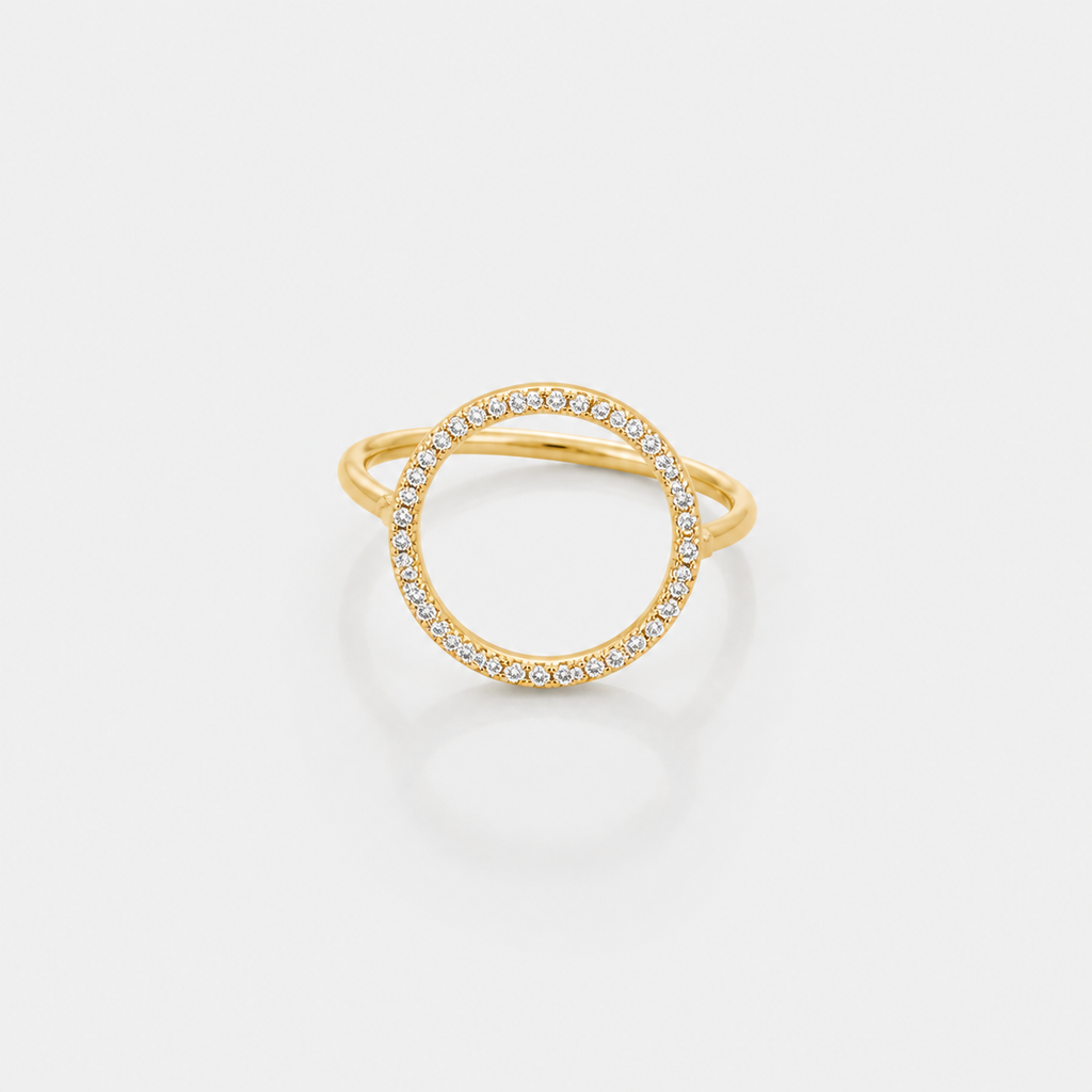 Round Cubic Circle Zirconia Ring