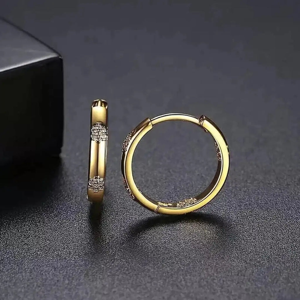 Vintage Golden Flower Hoop Earrings
