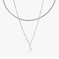 Pearl Pendant and Rope Chain Duo Necklace