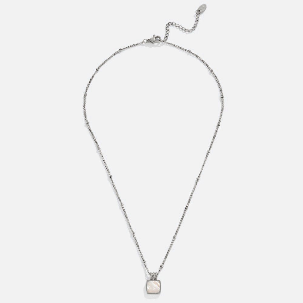 Silver Lucia White Shell Pendant Necklace