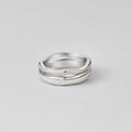 Silver Madison Wave Ring Set