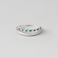 Silver Marissa Emerald Green Layered Ring