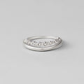Silver Marissa White Crystal Layered Ring