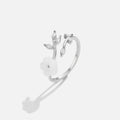 Silver White Blossom Flower Ring