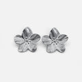 Chic Silver Floral Earrings