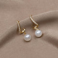 Pearl Wave Gold Earrings