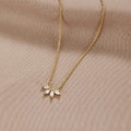 Omelia Sparkling Crystal Leaf Necklace