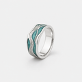 Turquoise Ocean Wave Silver Ring