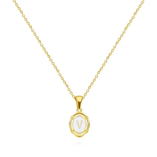 Vintage Gold Letter Necklace