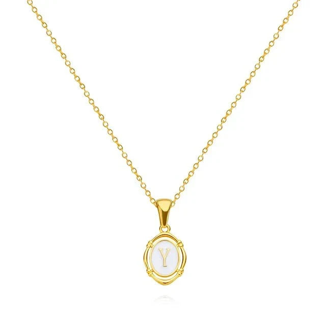 Vintage Gold Letter Necklace