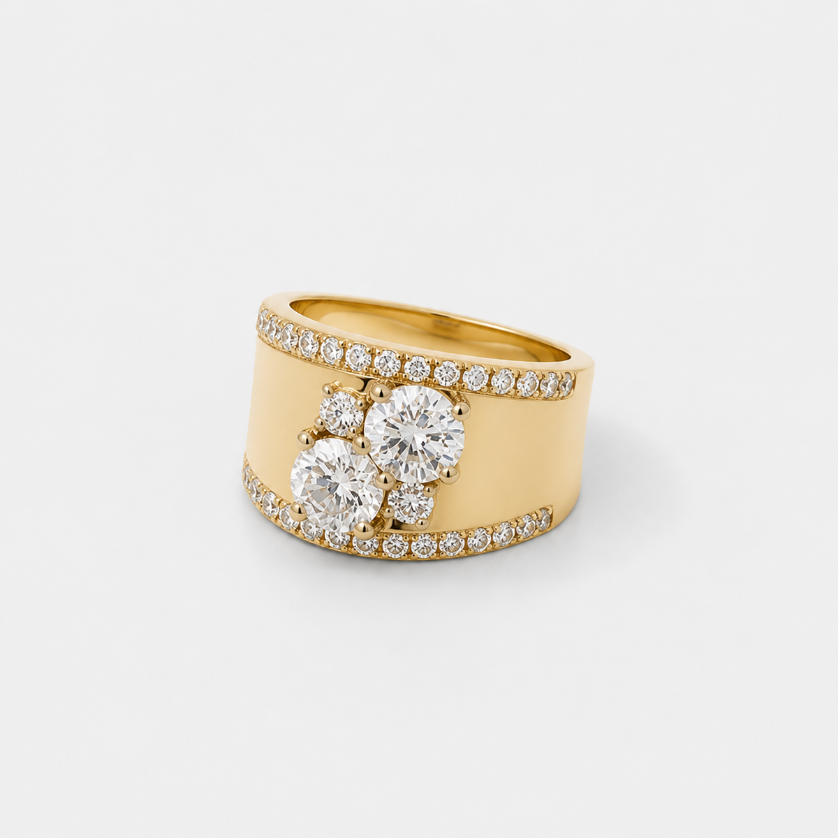Vintage Golden Bright Zirconia Ring