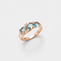 Vintage Rose Gold Blue Zircon Ring