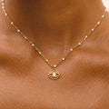 Elegant Opal Vintage Eye Necklace