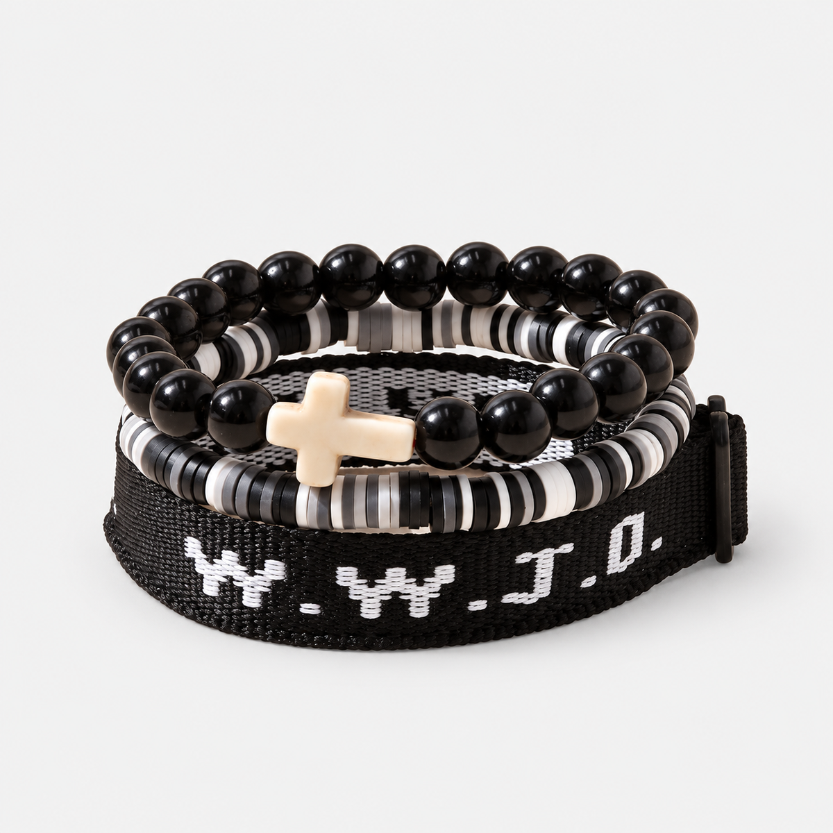 WWJD Collection of 3 Bracelet Stack