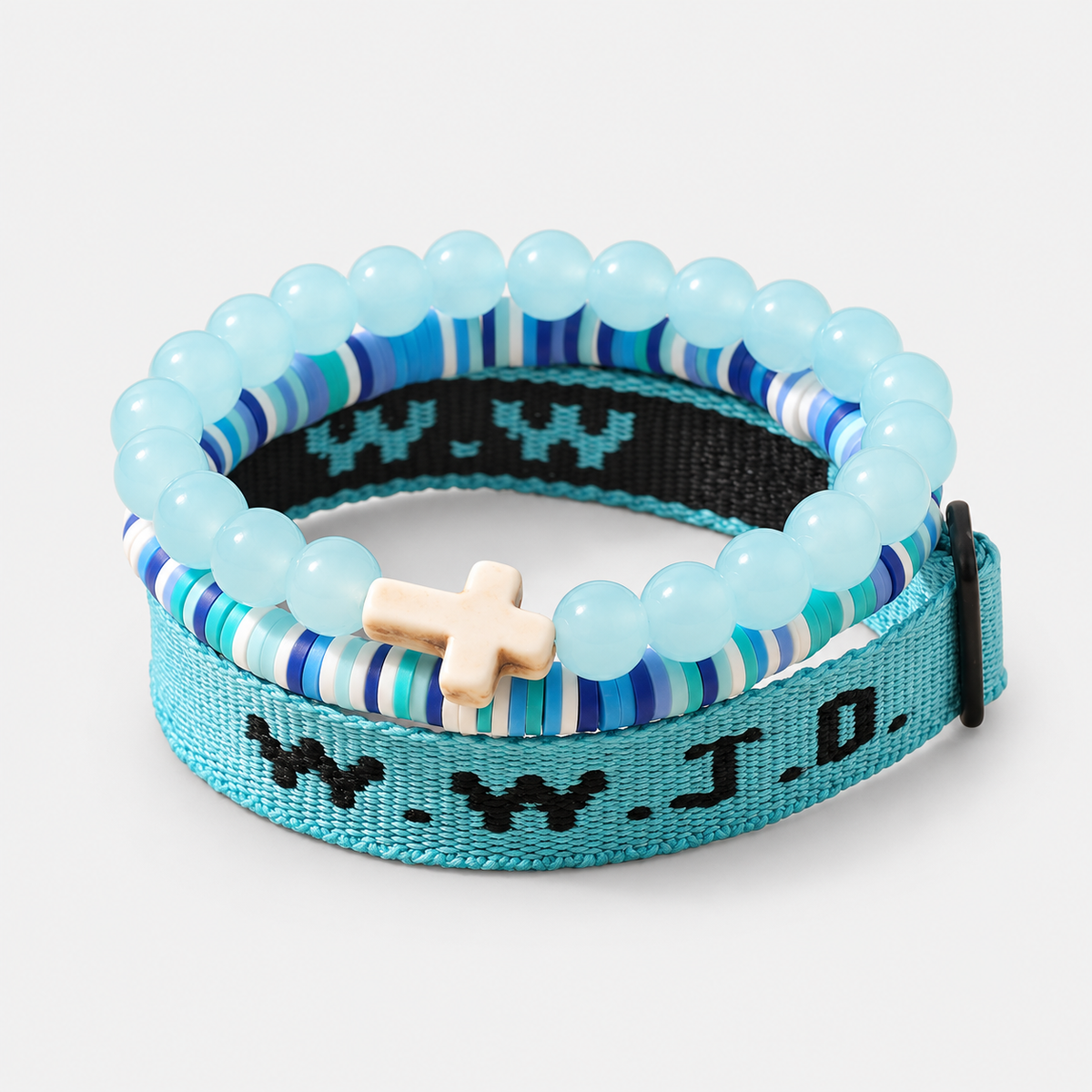 WWJD Collection of 3 Bracelet Stack