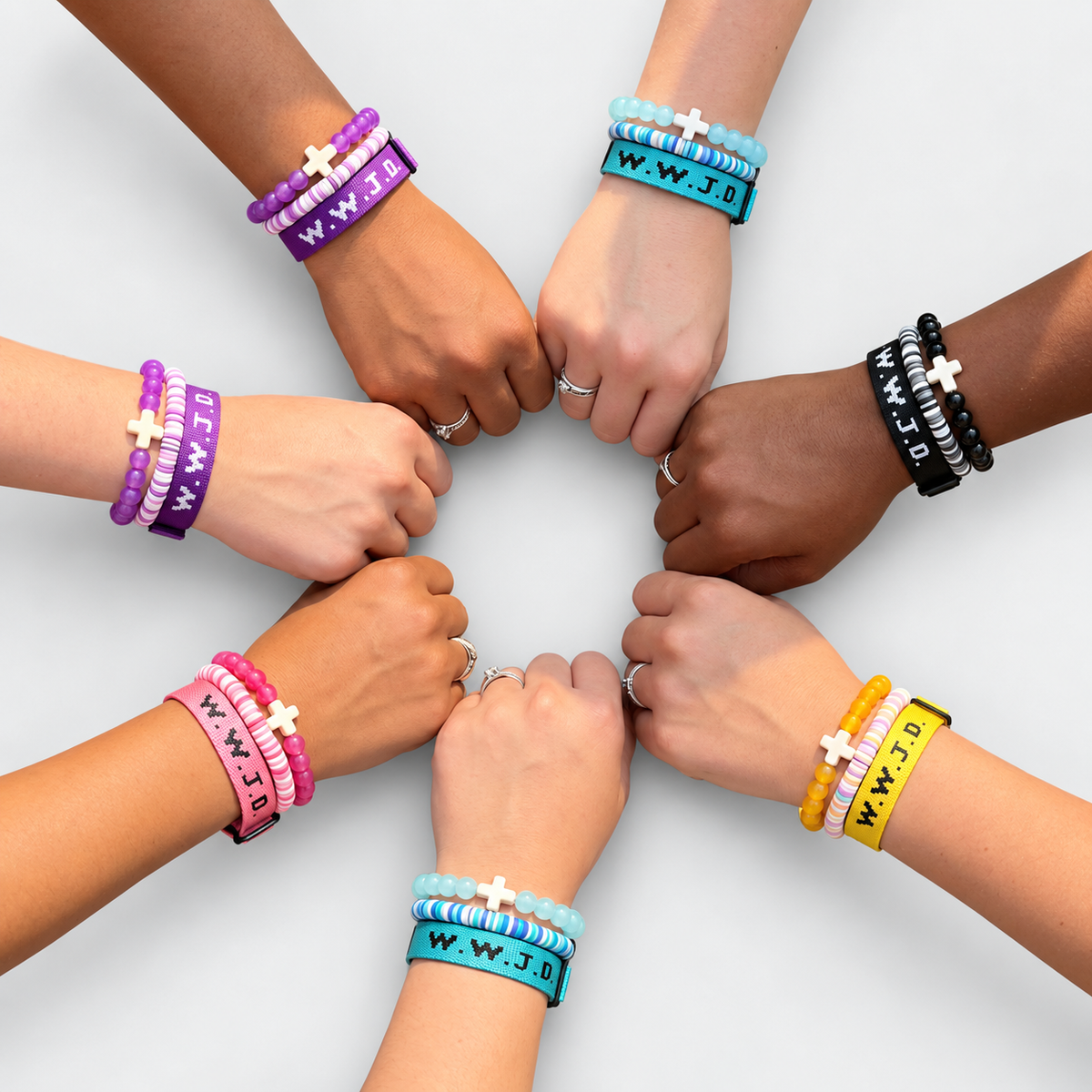 WWJD Collection of 3 Bracelet Stack