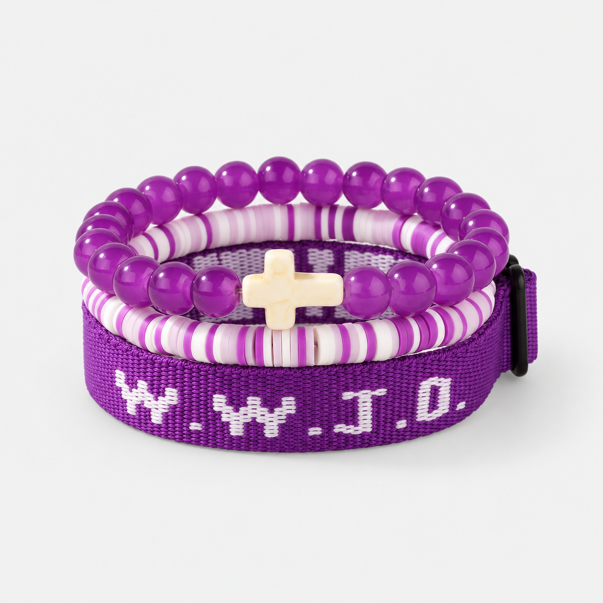 WWJD Collection of 3 Bracelet Stack