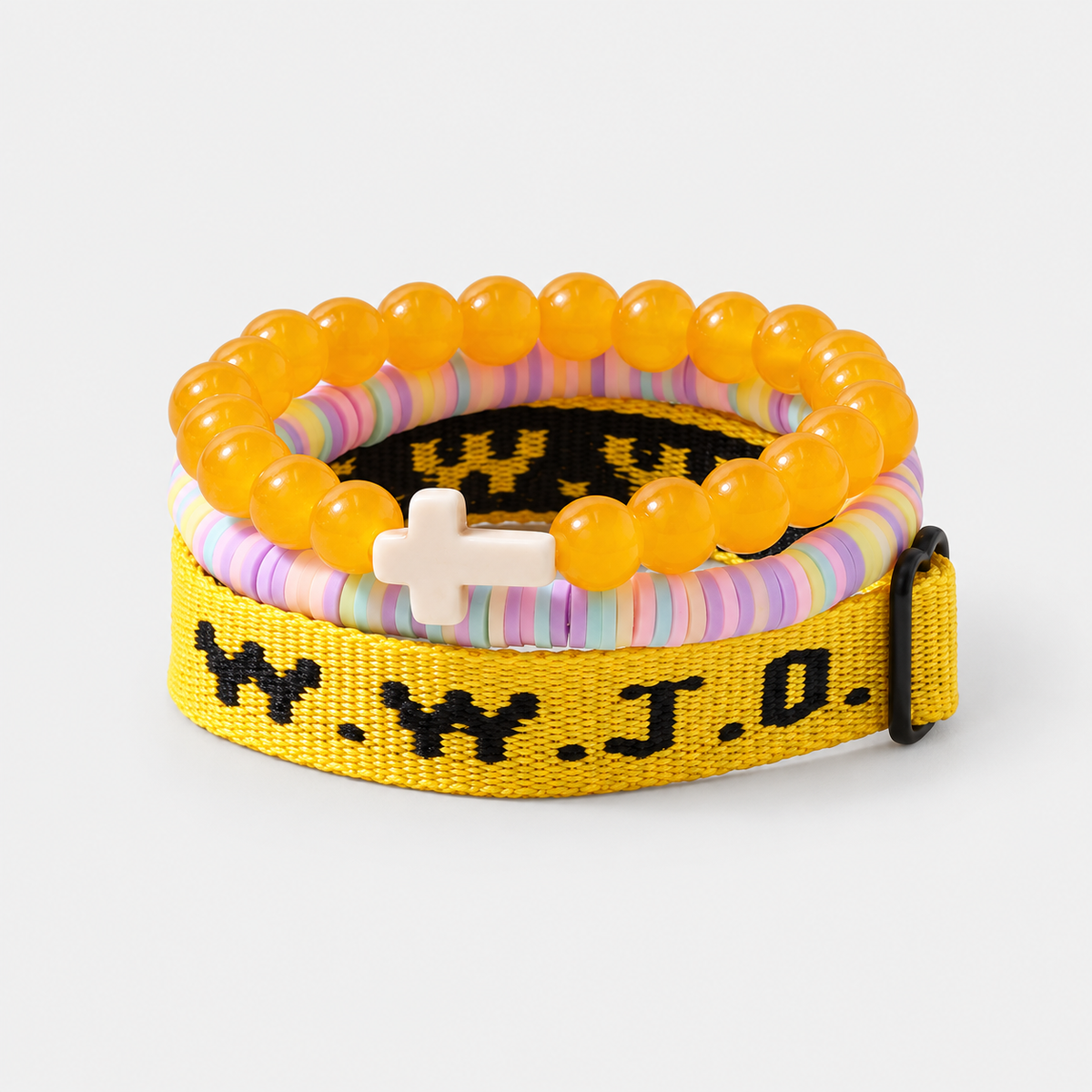 WWJD Collection of 3 Bracelet Stack